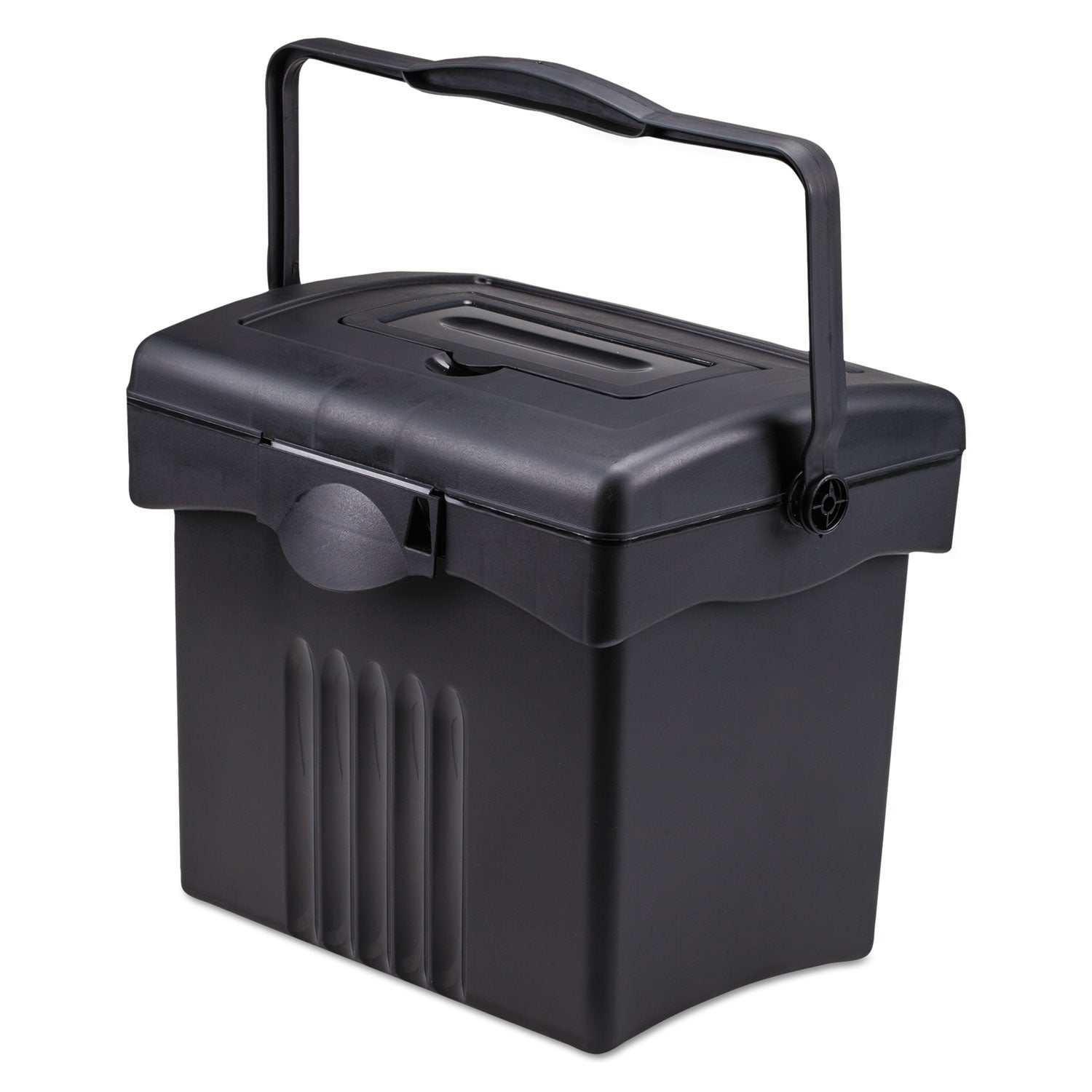 Storex Portable Storage Box - External Dimensions: 14.9" Length x 11" Width x 12.1"Height - Media Size Supported: Letter - Snap-tight Closure - Plastic - Black - For File - Recycled - 1 / Carton