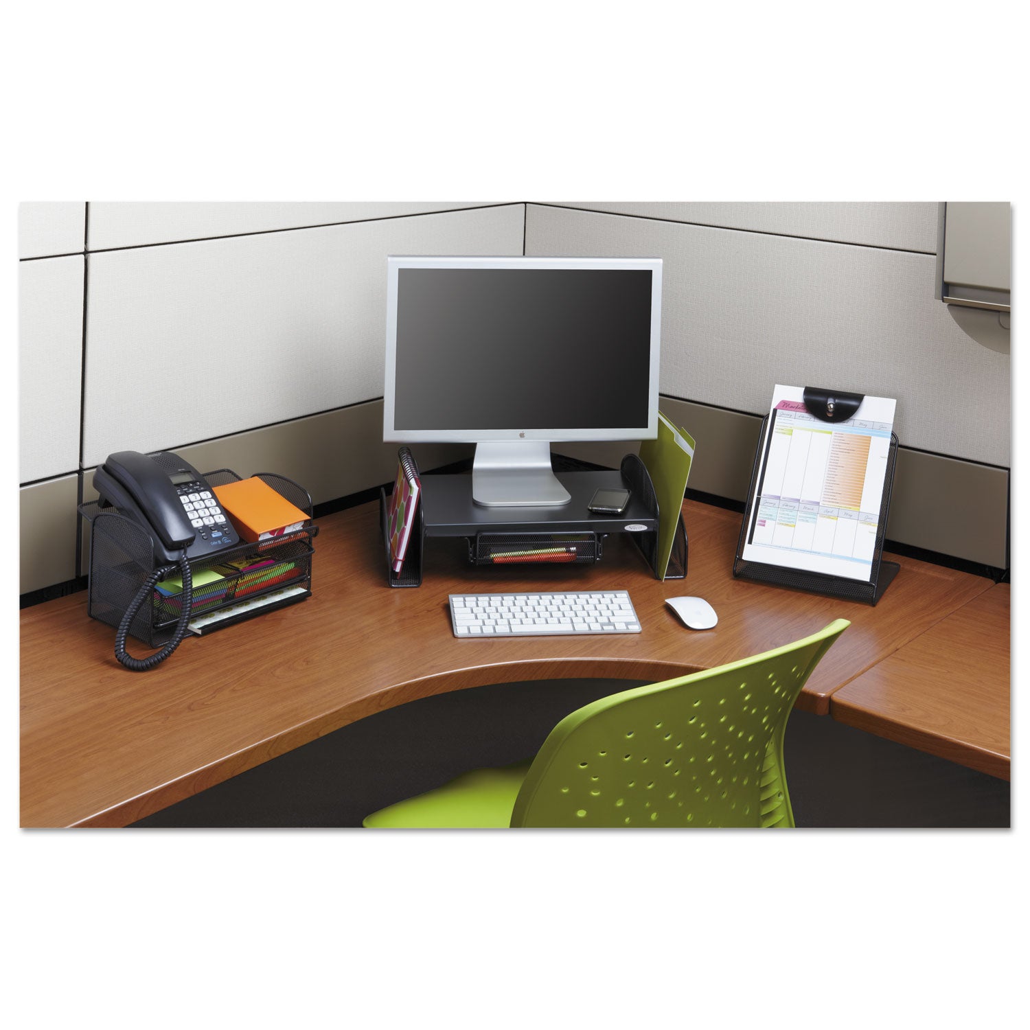 Onyx Mesh Monitor Stand, 19.25" x 11.25" x 6.25", Black - 