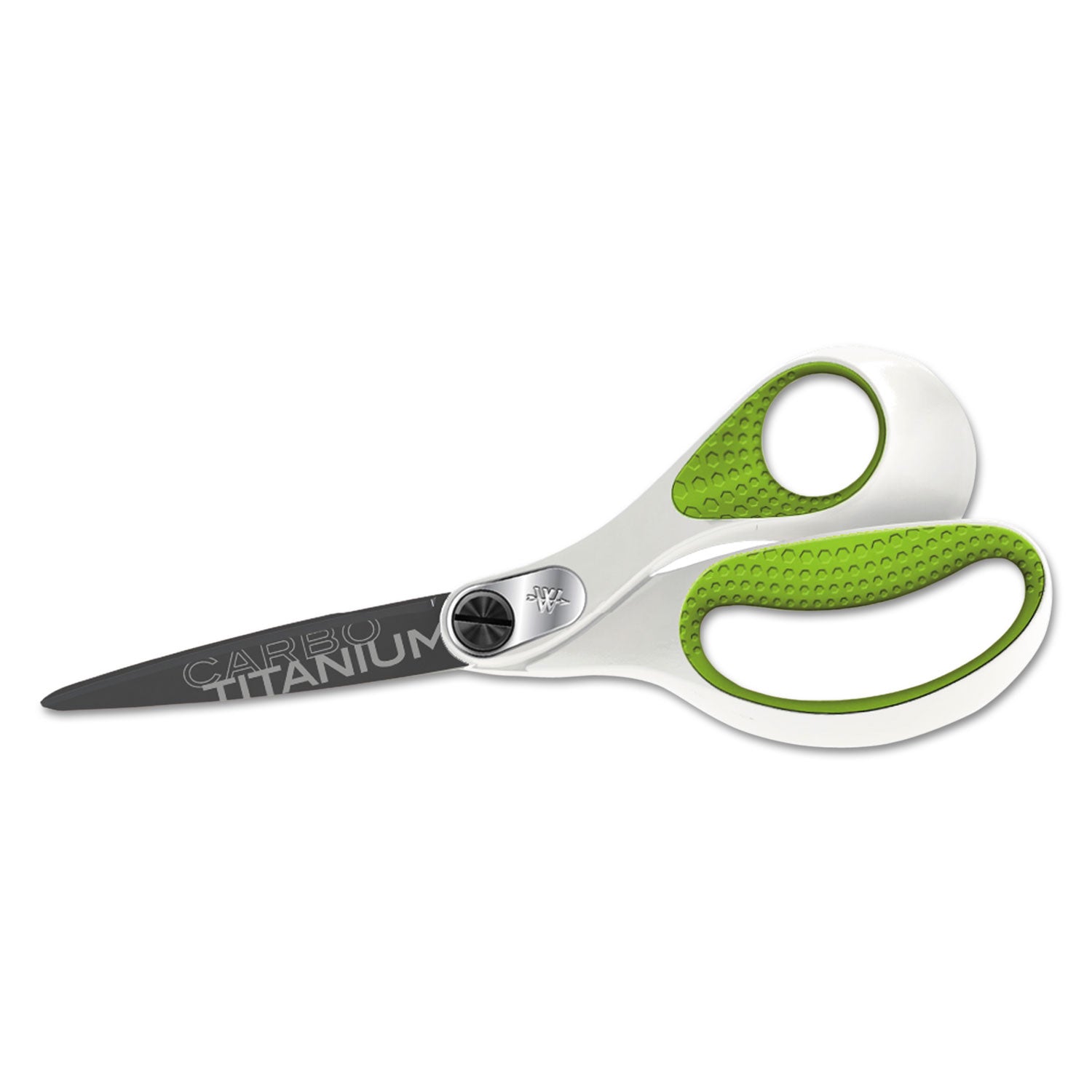 carbotitanium-bonded-scissors-8-long-325-cut-length-white-green-straight-handle_acm16447 - 1