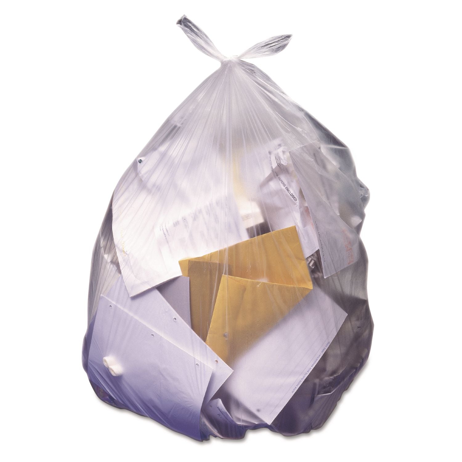 High-Density Waste Can Liners, 45 gal, 14 mic, 40" x 48", Natural, 250/Carton