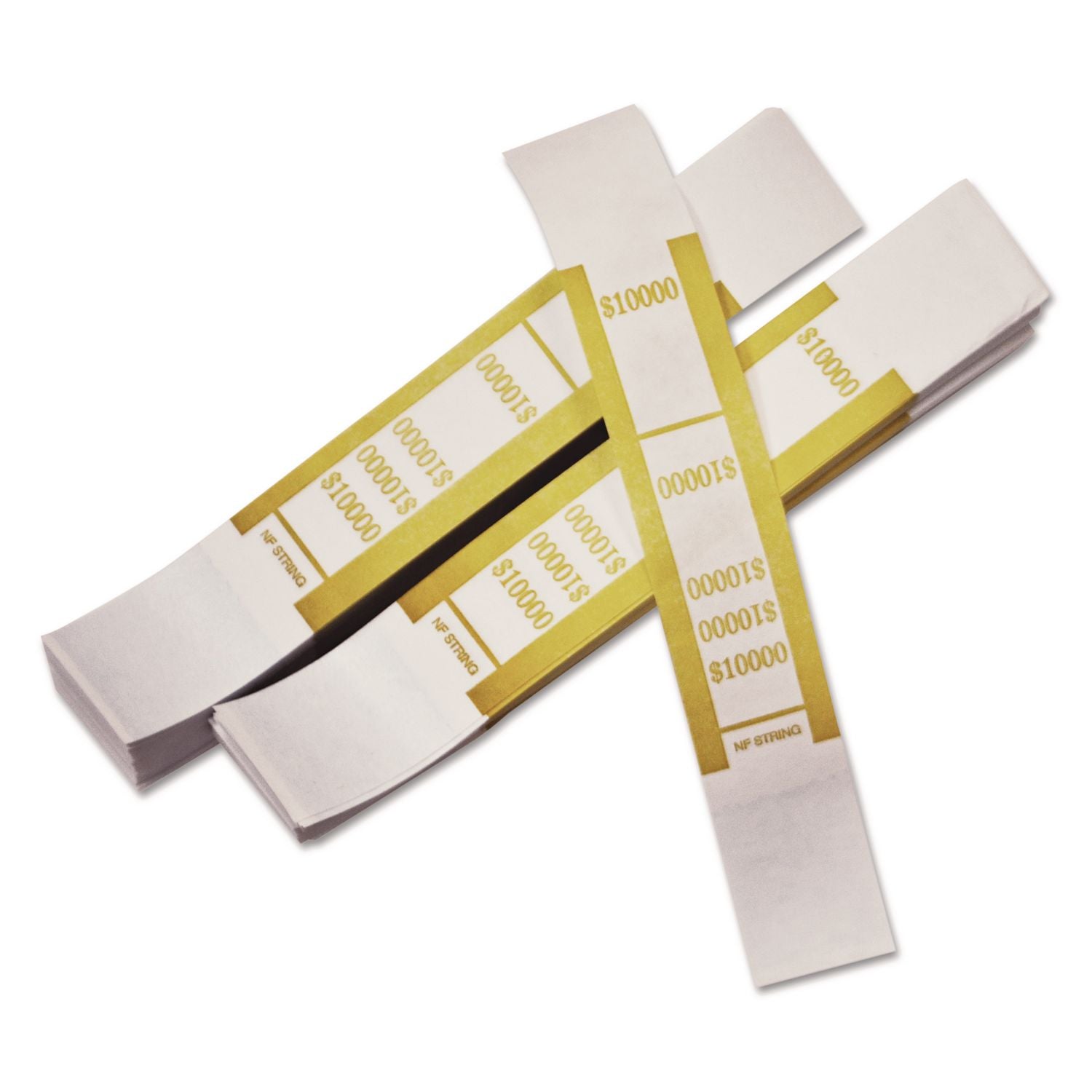 Self-Adhesive Currency Straps, Mustard, $10,000 in $100 Bills, 1000 Bands/Pack