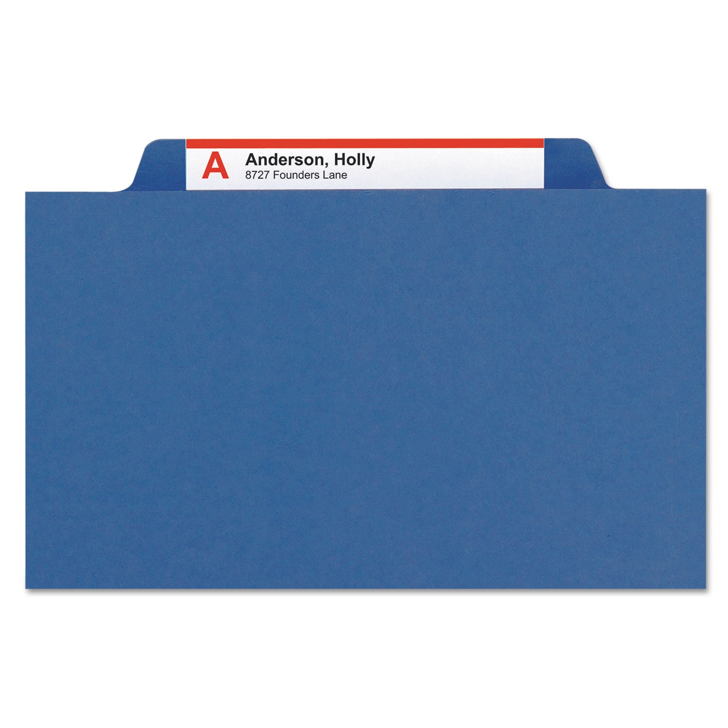 Expanding Recycled Heavy Pressboard Folders, 1/3-Cut Tabs: Assorted, Letter Size, 1" Expansion, Dark Blue, 25/Box