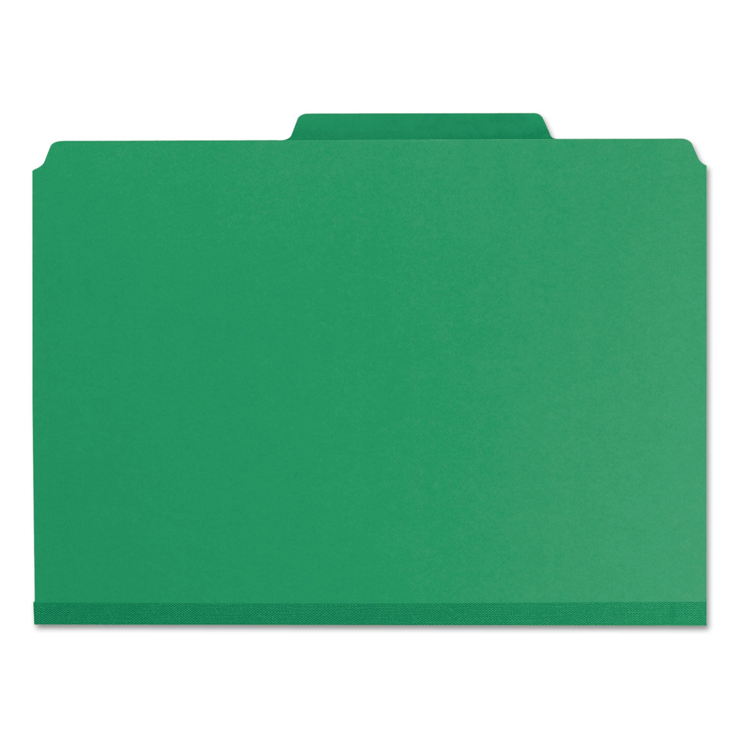 Expanding Recycled Heavy Pressboard Folders, 1/3-Cut Tabs: Assorted, Letter Size, 1" Expansion, Green, 25/Box - 