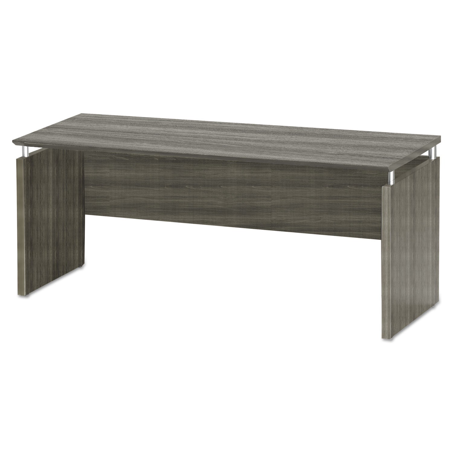 Mayline Medina Credenza - 72" x 20" x 1" x 29.5" - Beveled Edge - Finish: Gray Steel Laminate - Water Resistant, Stain Resistant, Abrasion Resistant, Durable, Modesty Panel, Leveling Glide