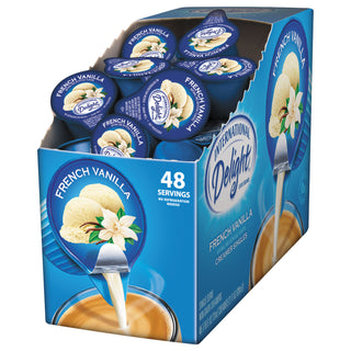 Flavored Liquid Non-Dairy Coffee Creamer, French Vanilla, 0.4375 oz Cup, 48/Box, Sold as 1 Box, 48 Each per Box