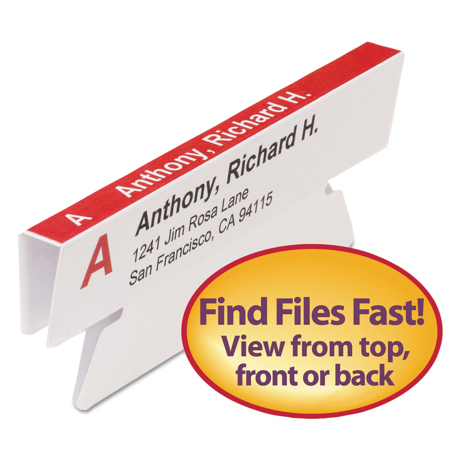 Viewables Hanging Folder Tabs and Labels, Quick-Fold Tabs with Labels, 1/3-Cut, White, 3.5" Wide, 45/Pack - 