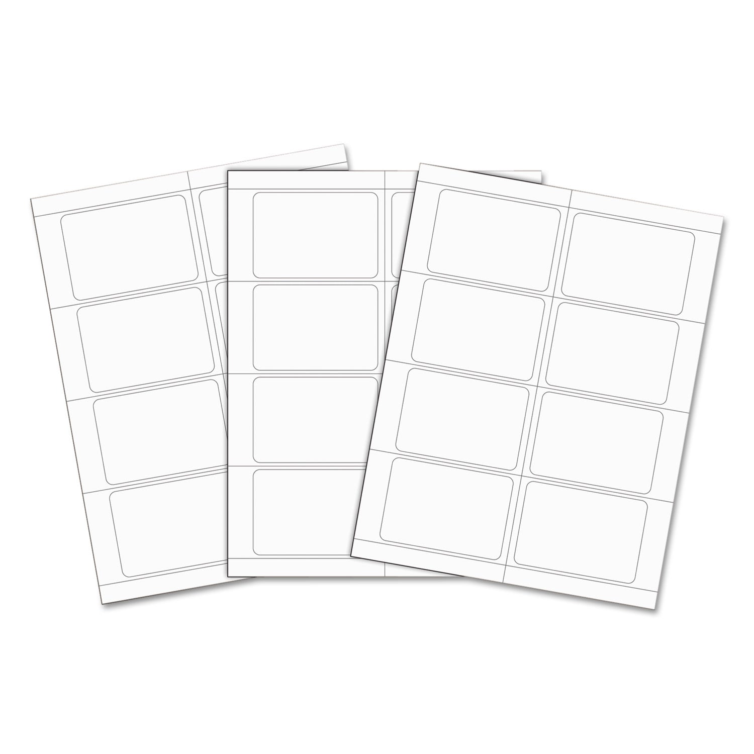 Laser Printer Name Badges, 3 3/8 x 2 1/3, White, 200/Box - 