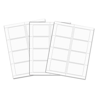 Laser Printer Name Badges, 3 3/8 x 2 1/3, White, 200/Box - 