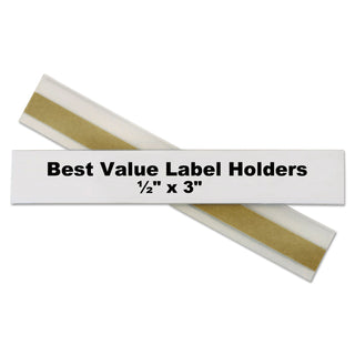 Self-Adhesive Label Holders, Top Load, 0.5 x 3, Clear, 50/Pack - 