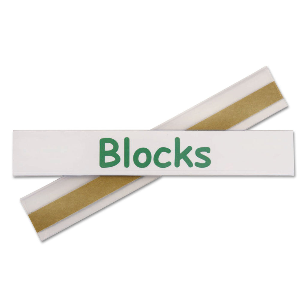 Self-Adhesive Label Holders, Top Load, 0.5 x 3, Clear, 50/Pack - 
