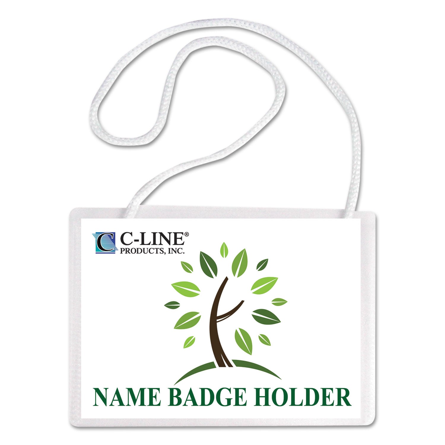 Specialty Name Badge Holder Kits, 4 x 3, Horizontal Orientation, White, 50/Box - 
