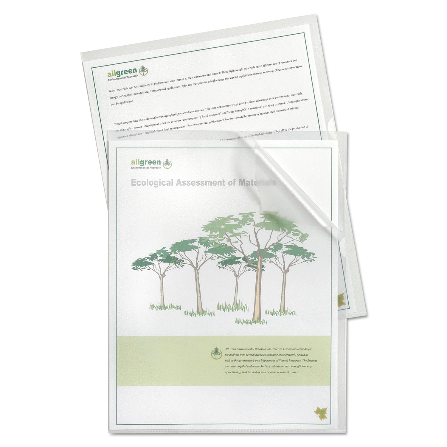 Specialty Project Folders, Letter Size, Clear, 25/Box - 