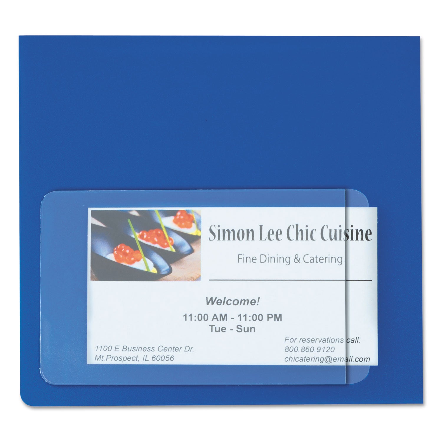 Self-Adhesive Business Card Holders, Side Load, 2 x 3.5, Clear, 10/Pack - 