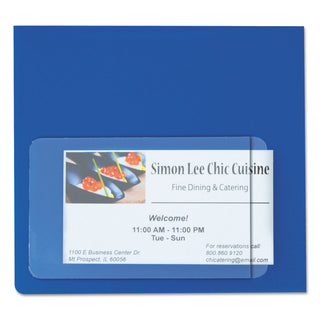 Self-Adhesive Business Card Holders, Side Load, 2 x 3.5, Clear, 10/Pack - 