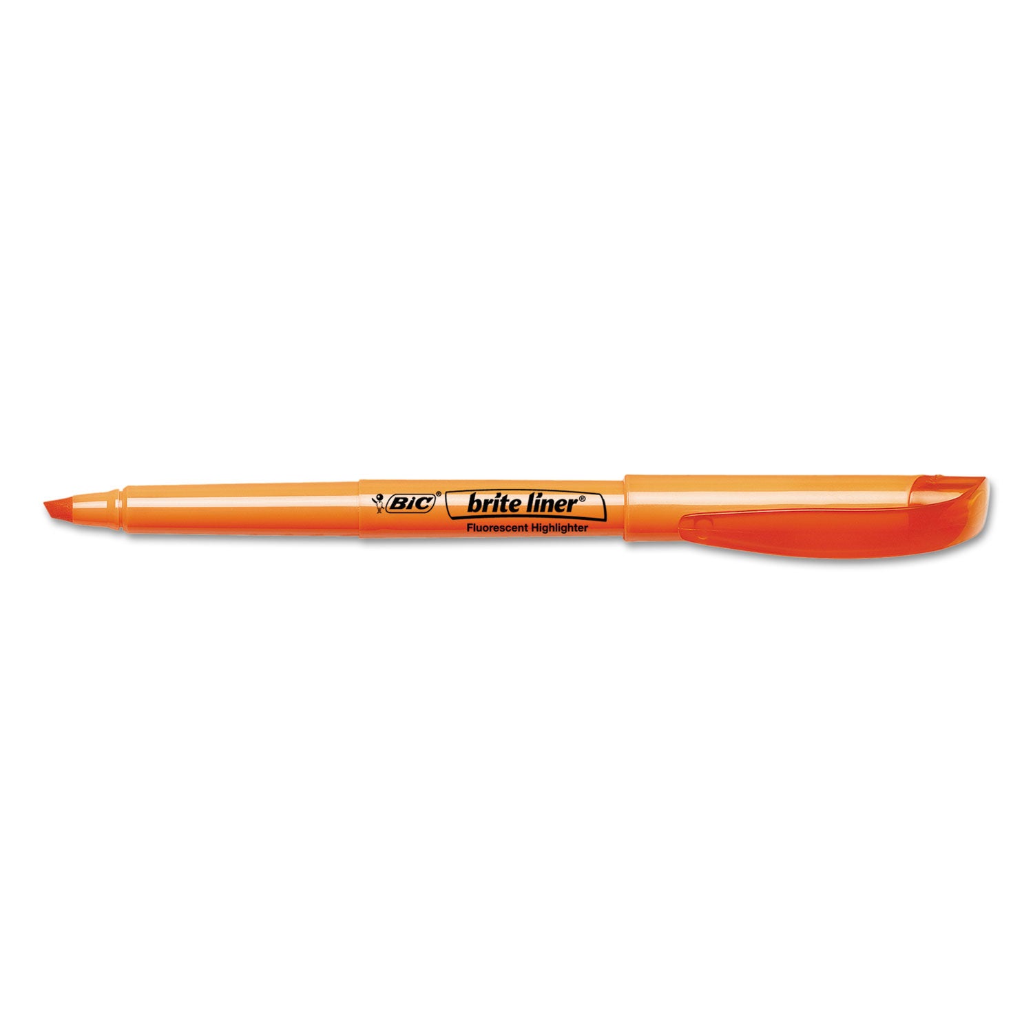 Brite Liner Highlighter, Fluorescent Orange Ink, Chisel Tip, Orange/Black Barrel, Dozen - 