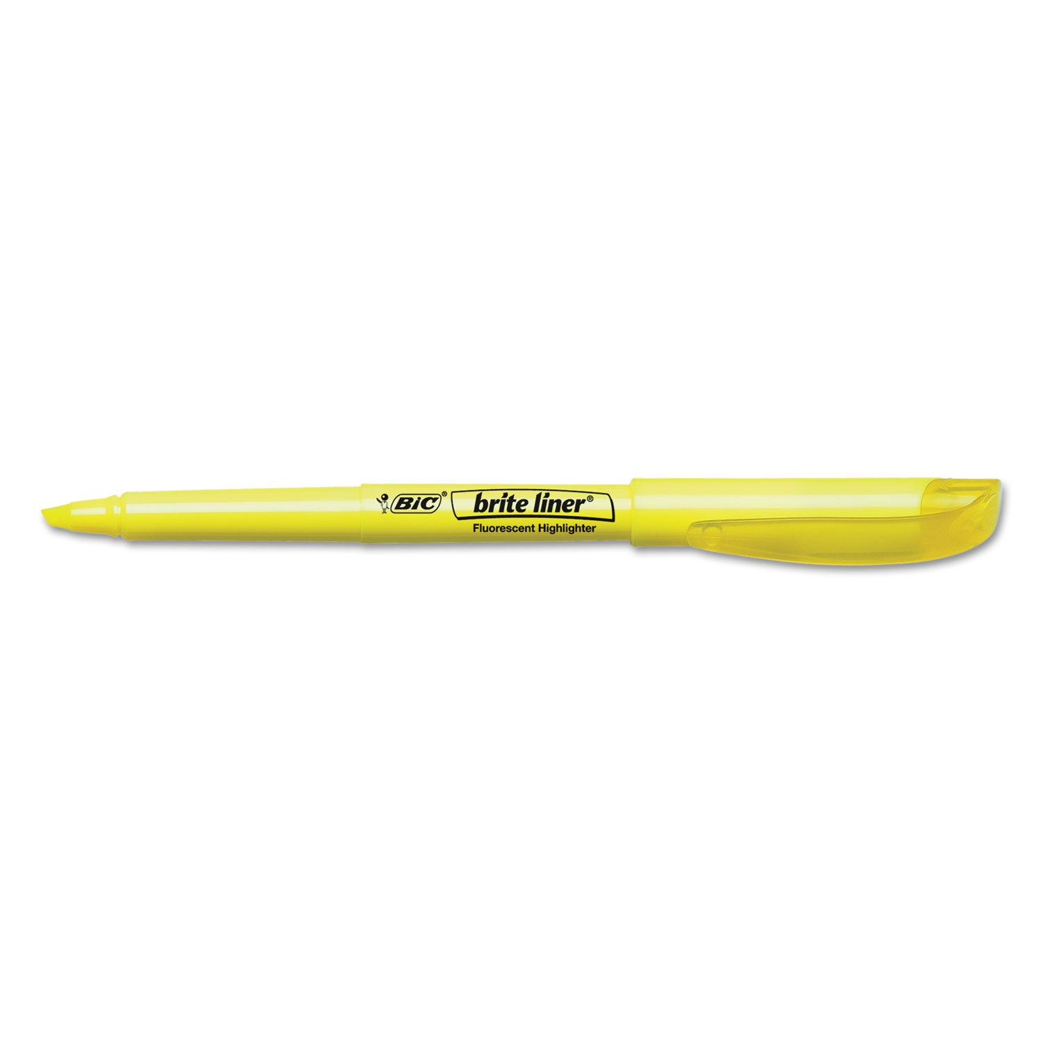 Brite Liner Highlighter, Fluorescent Yellow Ink, Chisel Tip, Yellow/Black Barrel, Dozen