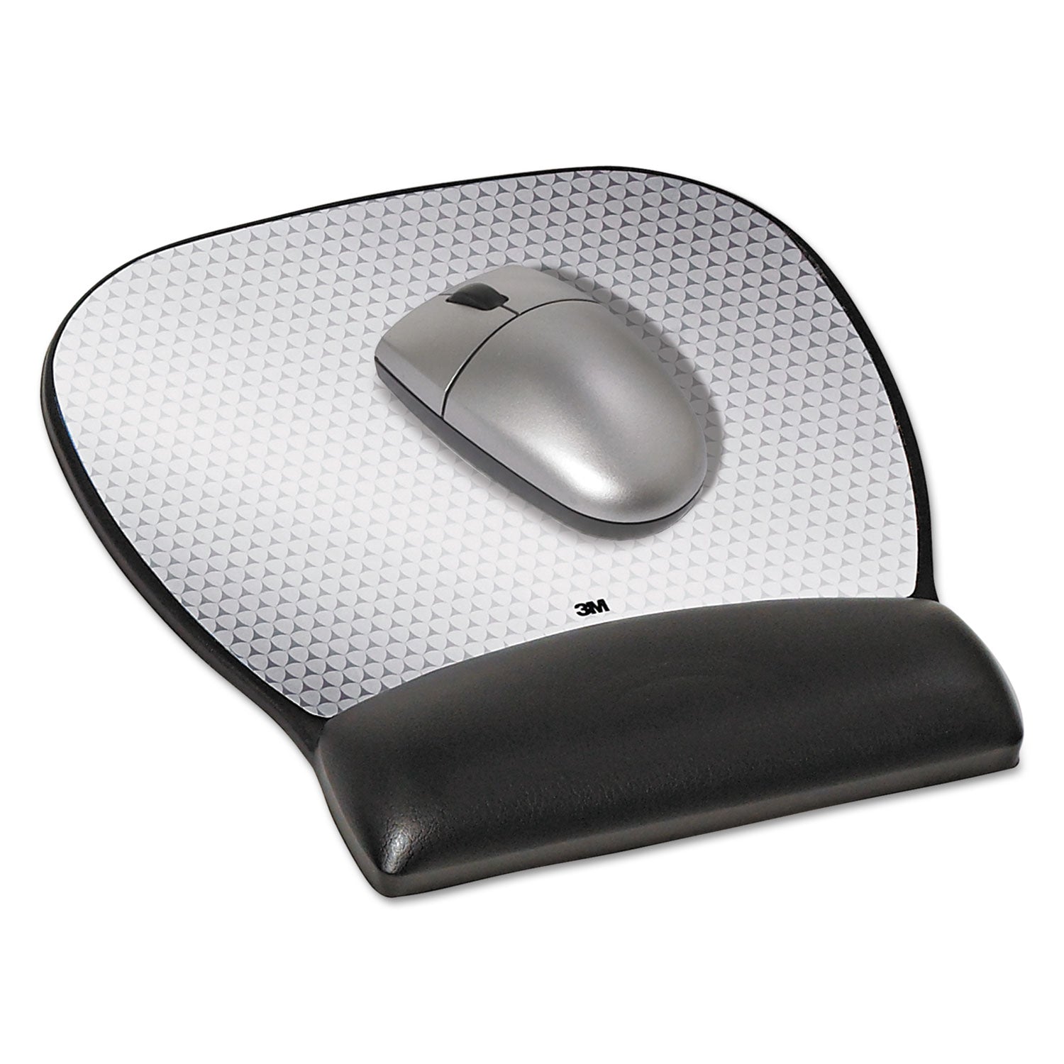 Antimicrobial Gel Large Mouse Pad with Wrist Rest, 9.25 x 8.75, Black - 