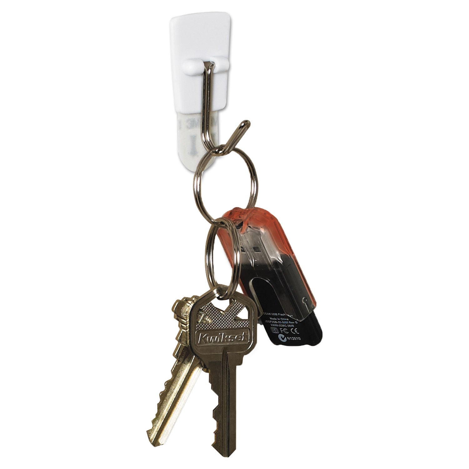 General Purpose Wire Hooks, Small, Metal, White, 0.5 lb Capacity, 3 Hooks and 4 Strips/Pack