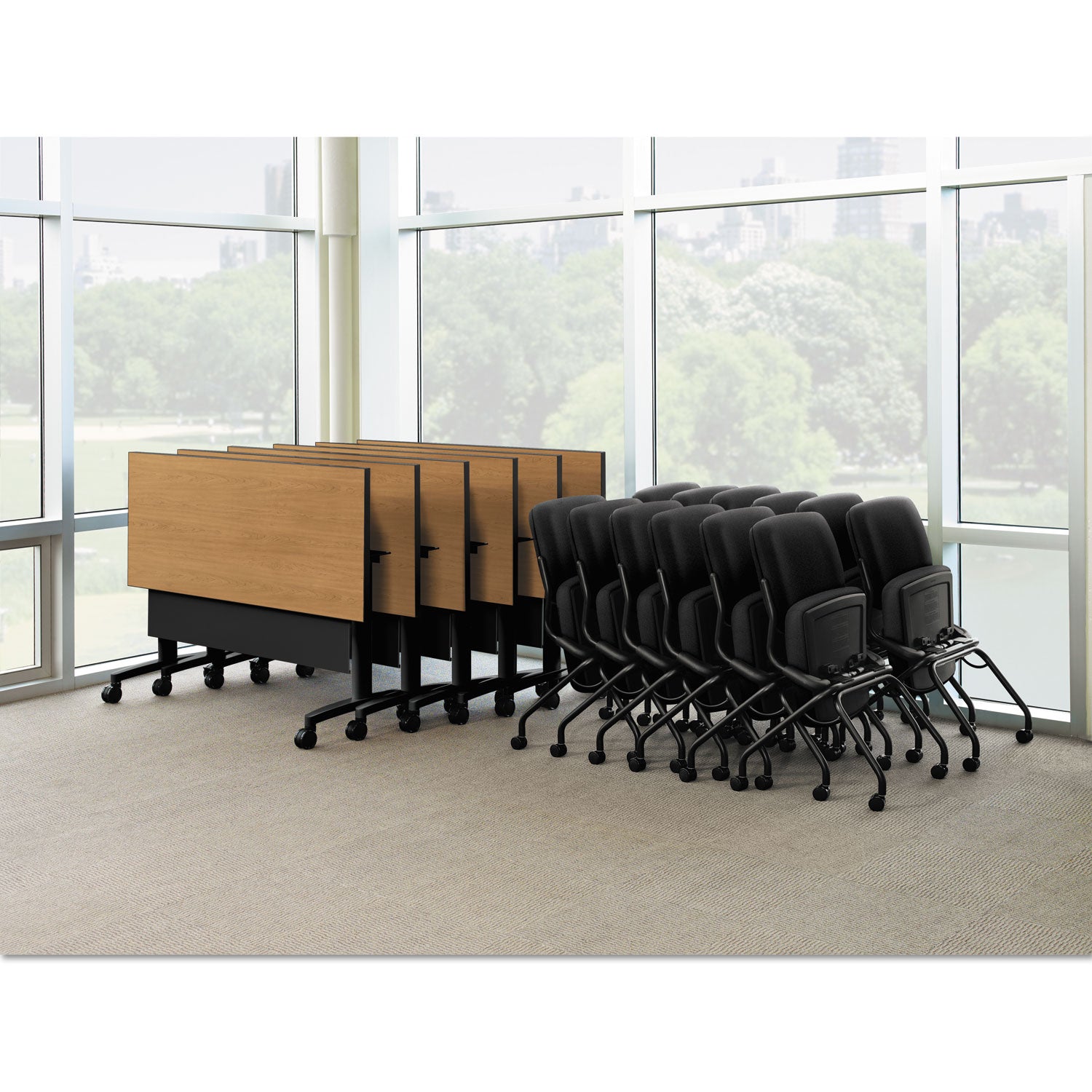 HON Motivate Chair - Black Fabric Seat - Black Back - Platinum Metallic Reinforced Resin Frame - Black - Armrest - 4