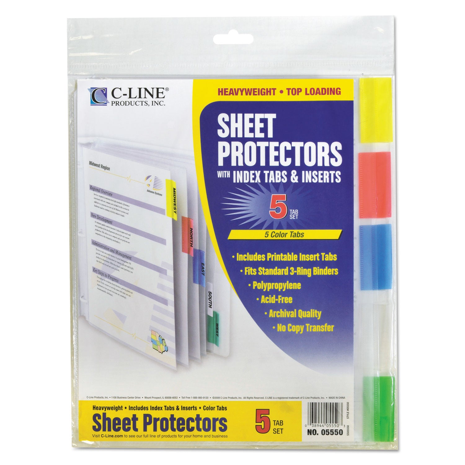 sheet-protectors-with-index-tabs-assorted-color-tabs-2-11-x-85-5-set_cli05550 - 3