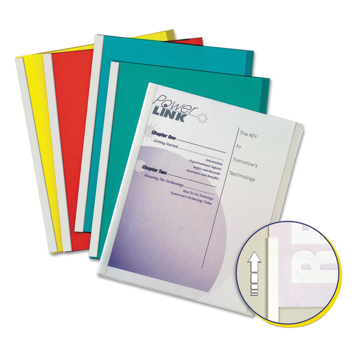 Vinyl Report Covers, 0.13" Capacity, 8.5 x 11, Clear/Assorted, 50/Box - 