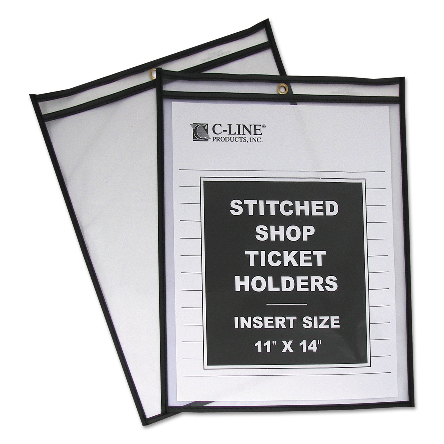 Shop Ticket Holders, Stitched, Both Sides Clear, 75 Sheets, 11 x 14, 25/Box - 