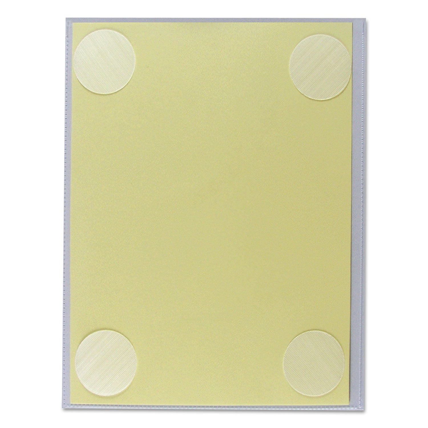 Cubicle Keepers Hook and Loop-Backed Display, 9.2 x 11.41, Velcro Mount, Clear, 25/Pack