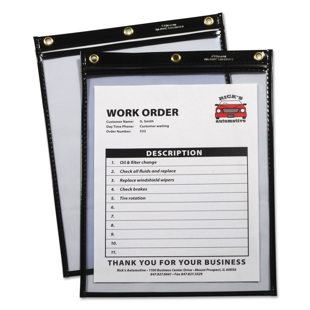 heavy-duty-super-heavyweight-plus-stitched-shop-ticket-holders-clear-black-9-x-12-15-box_cli50912 - 1