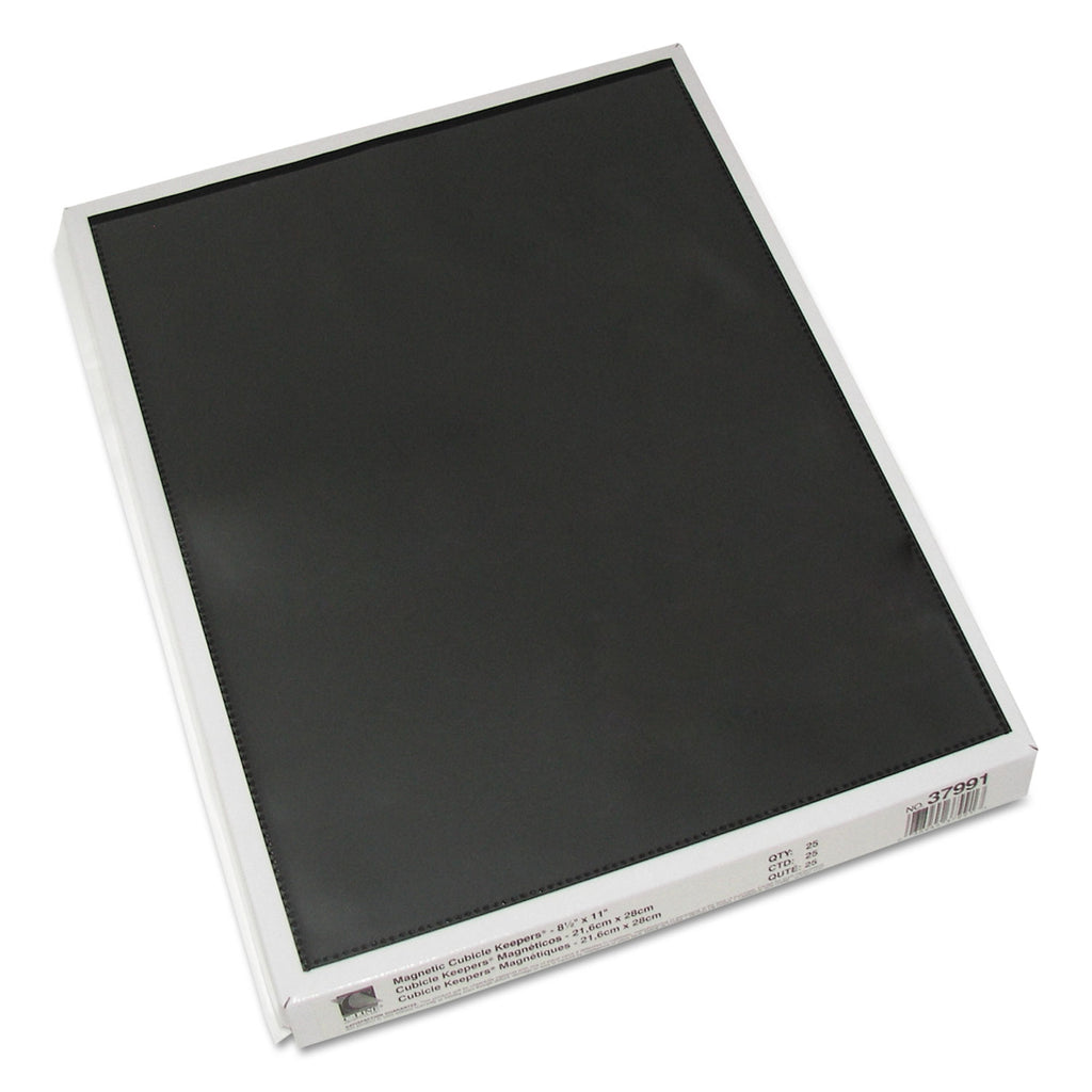 Magnetic Cubicle Keepers Display Holders, 9.2 x 11.69, Magnetic Mount, Clear, 25/Pack