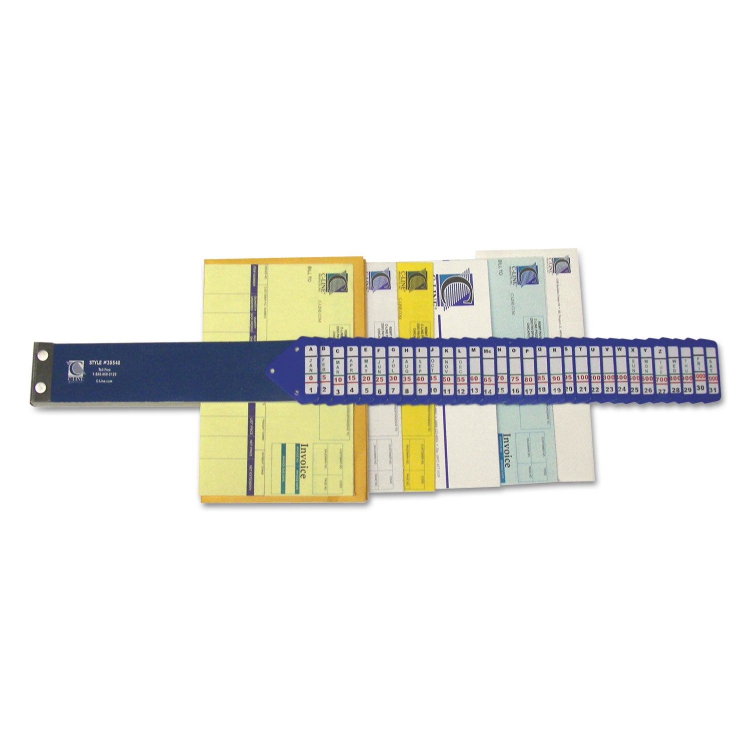 Heavy-Duty Indexed Sorter, 31 Dividers, Alpha/Numeric/Month/Date/Day Index, Letter Size, Blue Frame - 