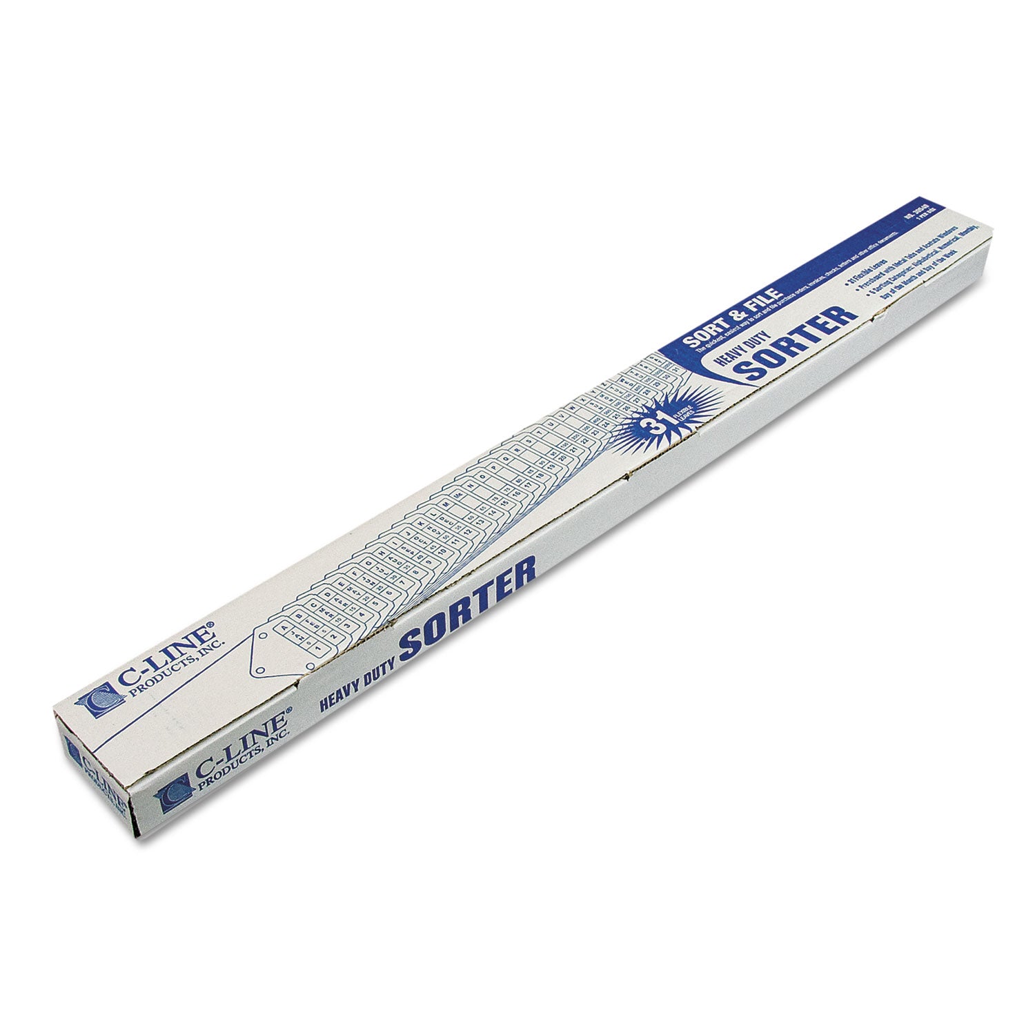 Heavy-Duty Indexed Sorter, 31 Dividers, Alpha/Numeric/Month/Date/Day Index, Letter Size, Blue Frame - 