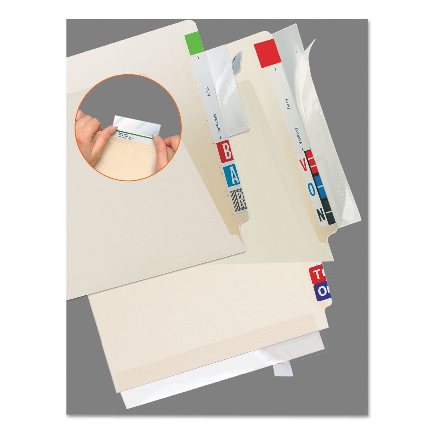 Self-Adhesive Label/File Folder Protector, Strip, 2 x 11, Clear, 100/Pack - 