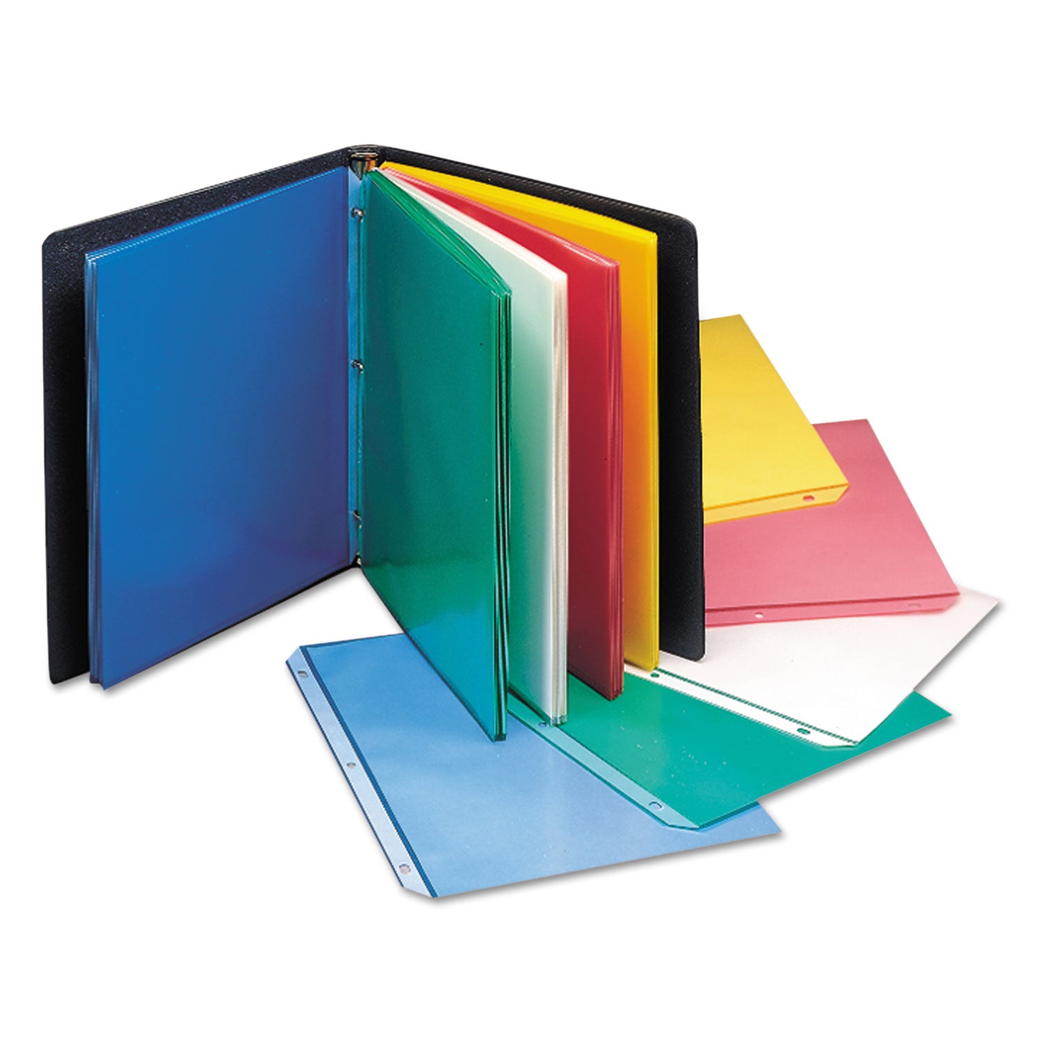 Colored Polypropylene Sheet Protectors, Assorted Colors, 2", 11 x 8.5, 50/Box - 