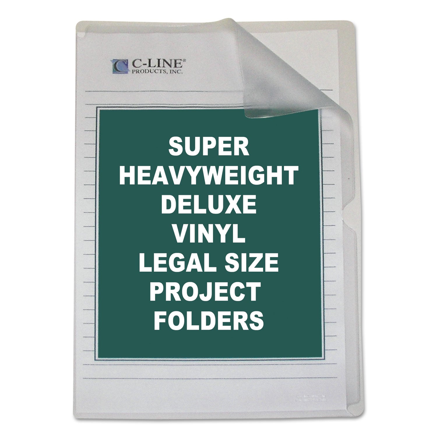 Deluxe Vinyl Project Folders, Legal Size, Clear, 50/Box - 