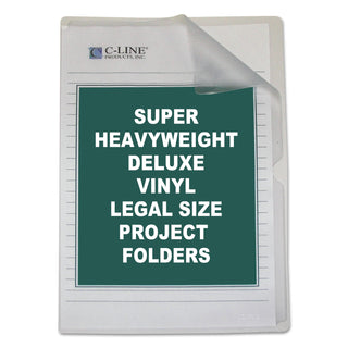Deluxe Vinyl Project Folders, Legal Size, Clear, 50/Box - 