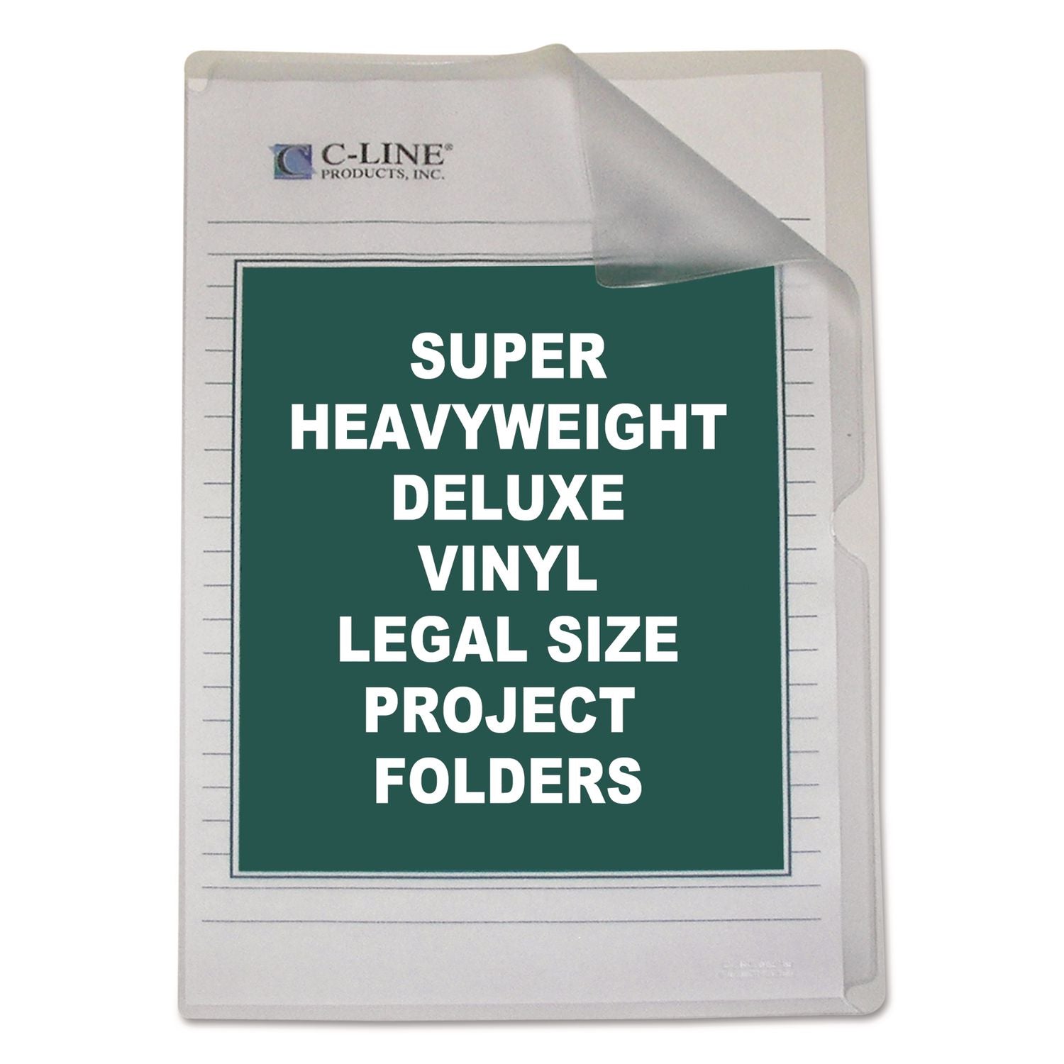 Deluxe Vinyl Project Folders, Legal Size, Clear, 50/Box