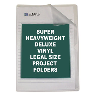 Deluxe Vinyl Project Folders, Legal Size, Clear, 50/Box