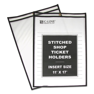 Shop Ticket Holders, Stitched, Both Sides Clear, 75", 11 x 17, 25/Box - 