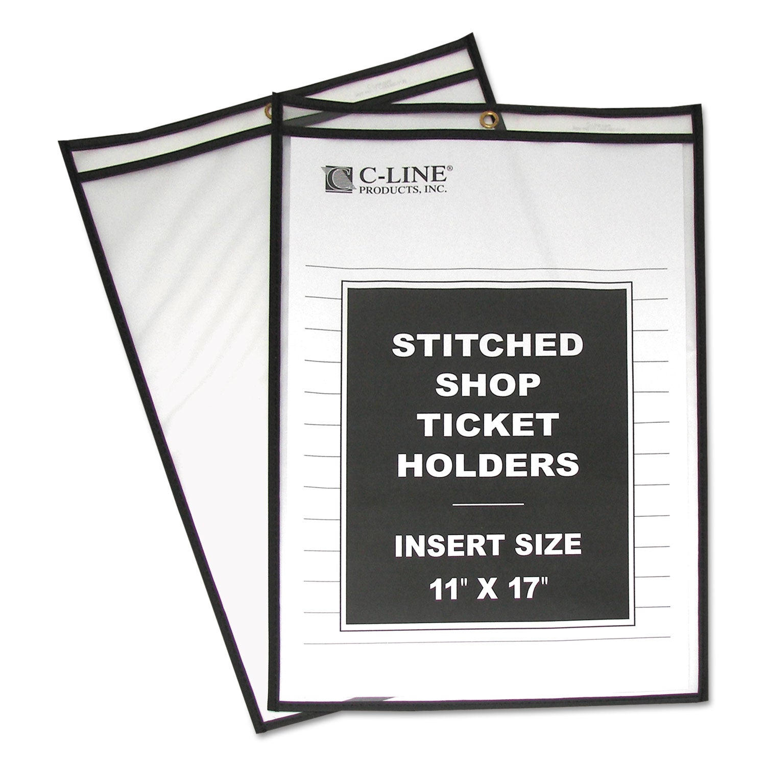 Shop Ticket Holders, Stitched, Both Sides Clear, 75", 11 x 17, 25/Box - 
