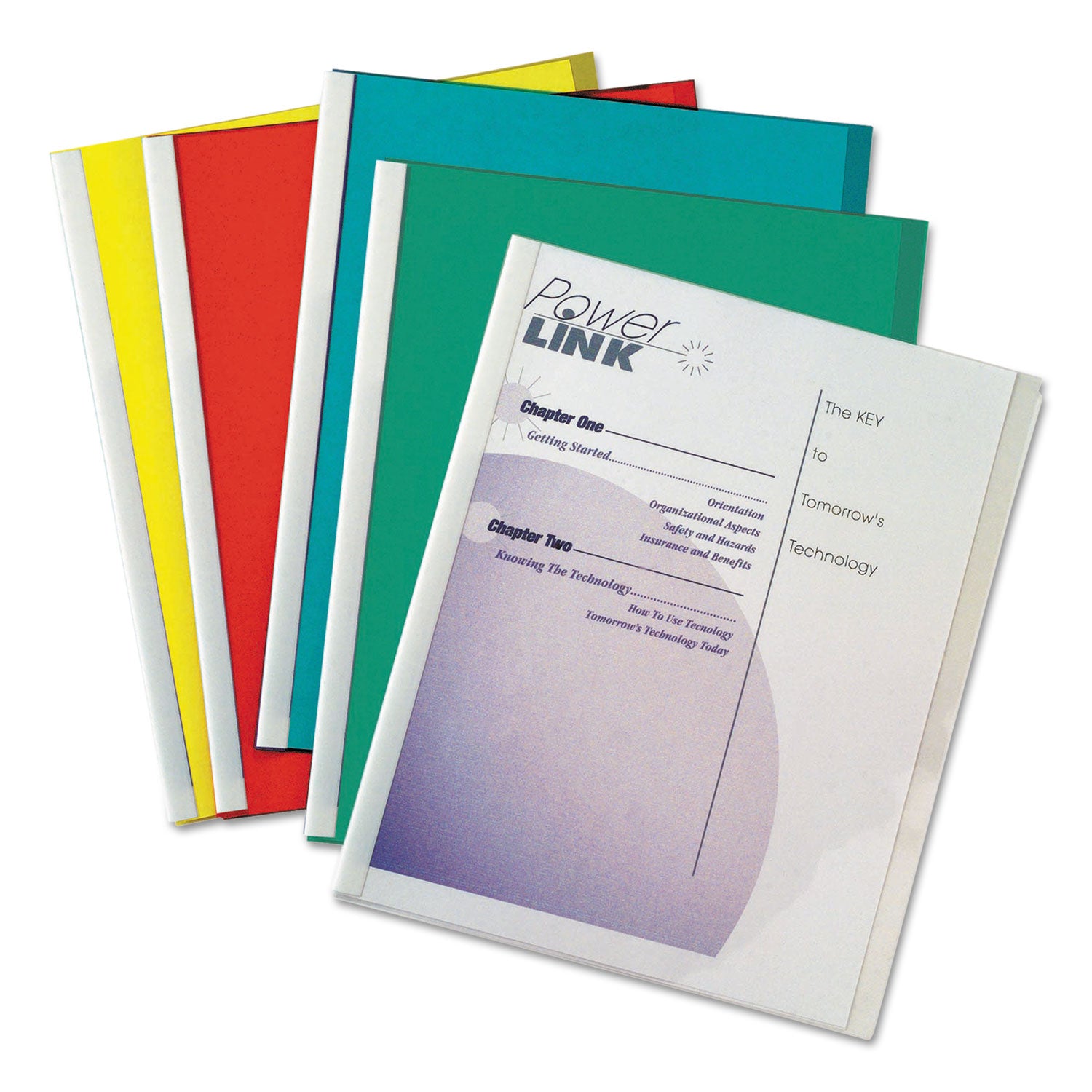 Vinyl Report Covers, 0.13" Capacity, 8.5 x 11, Clear/Assorted, 50/Box - 