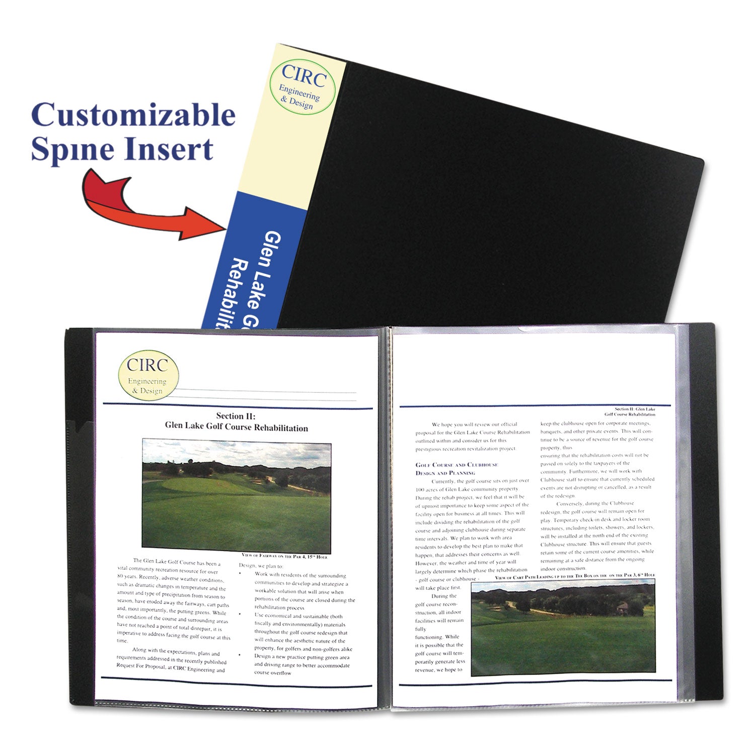 Bound Sheet Protector Presentation Book, 24 Letter-Size Sleeves, Black - 