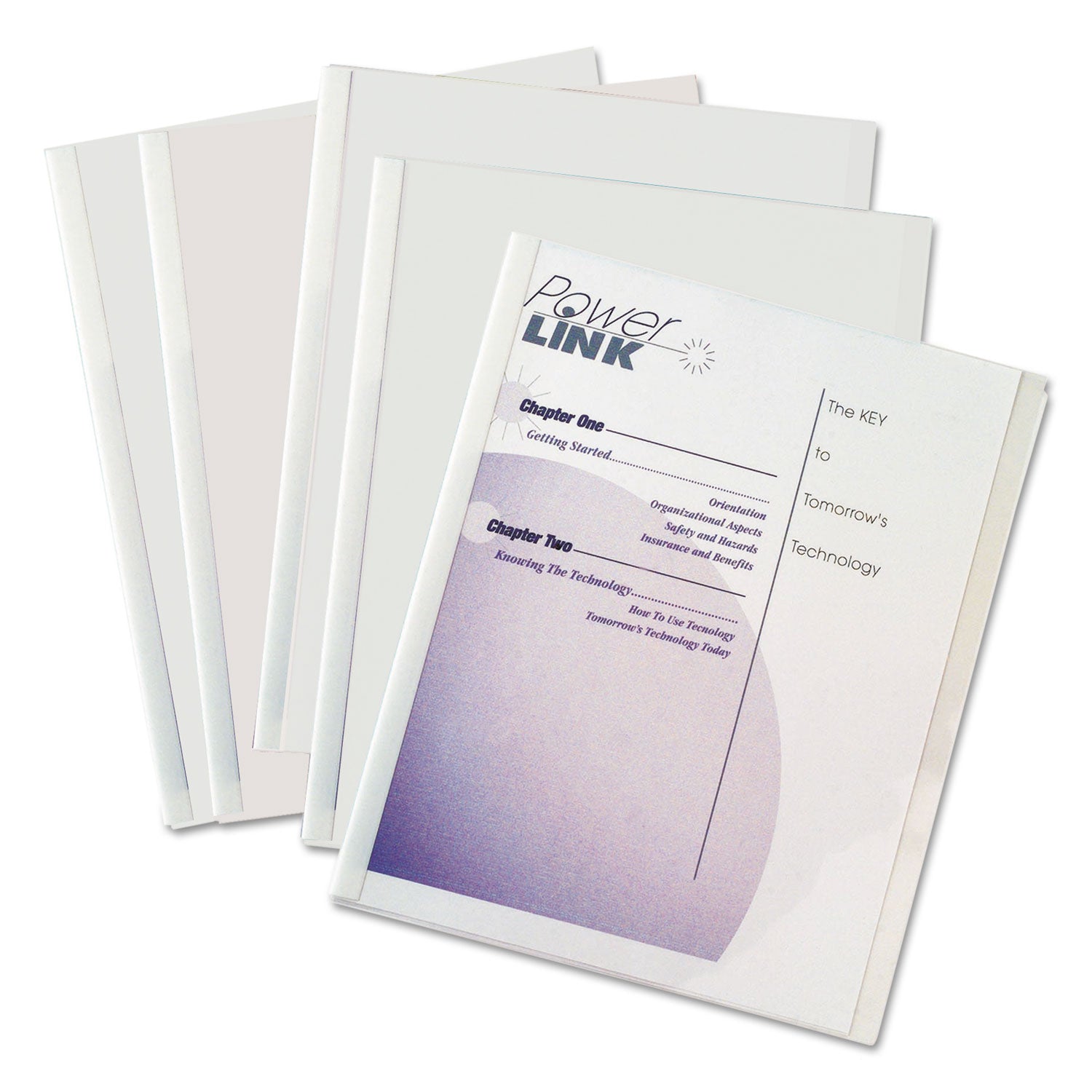 Vinyl Report Covers with Binding Bars, 0.13" Capacity, 8.5 x 11, Clear/Clear, 50/Box - 