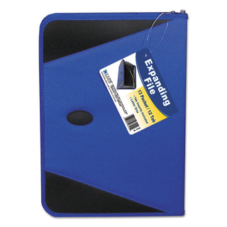 Expanding File with Zipper Closure, 2" Expansion, 13 Sections, Zipper Closure, 1/12-Cut Tabs, Letter Size, Blue - 