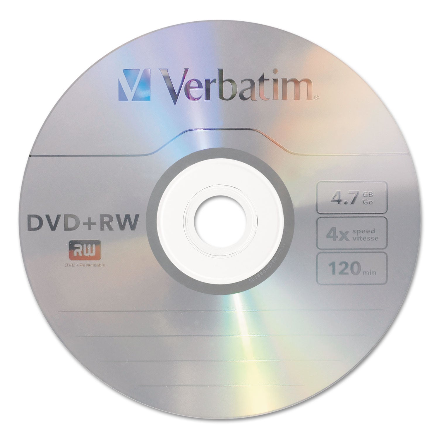 DVD+RW Rewritable Disc, 4.7 GB, 4x, Spindle, Silver, 30/Pack - 