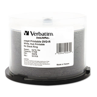 DVD-R DataLife Plus Printable Recordable Disc, 4.7 GB,16x, Spindle, White, 50/Pack - 