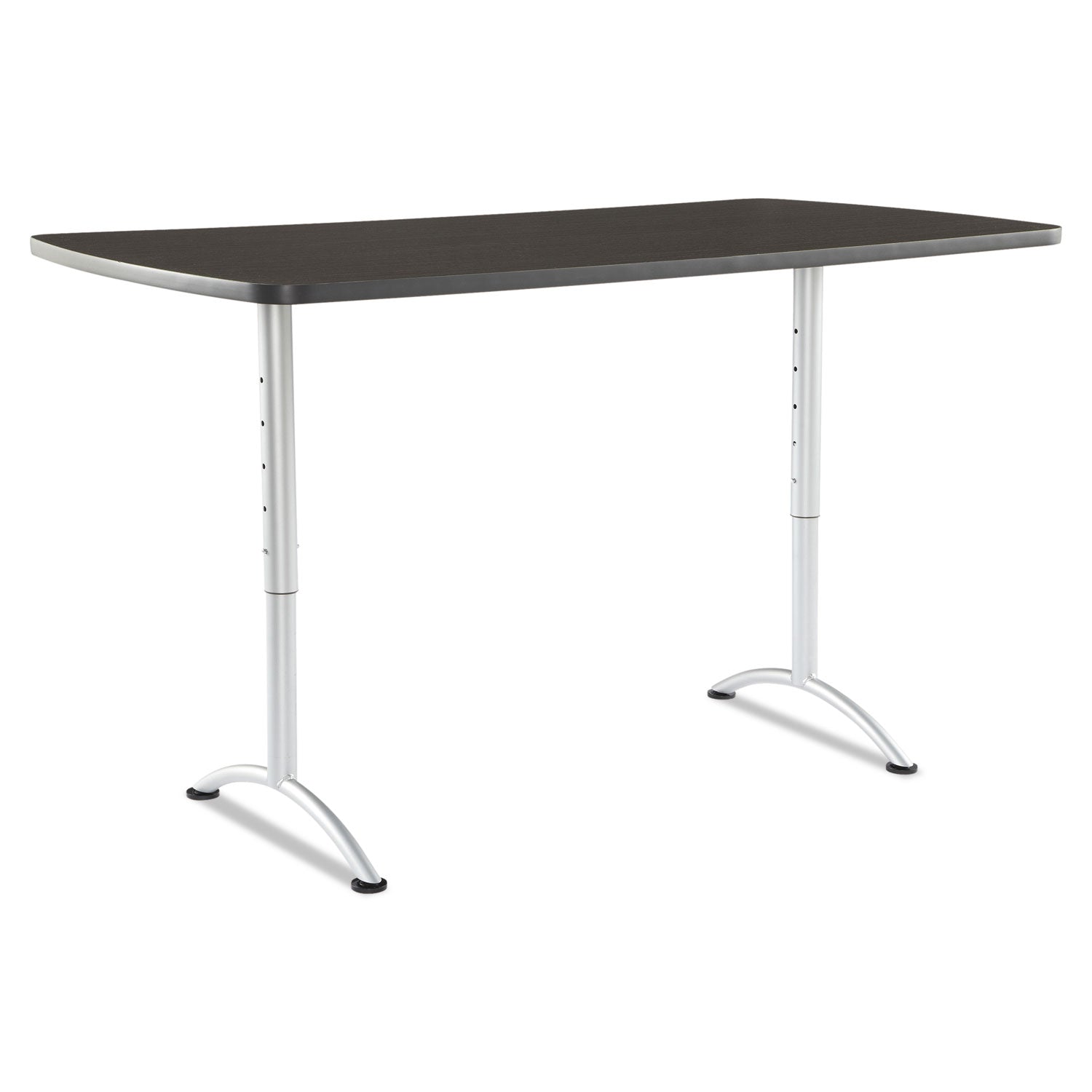 ARC Adjustable-Height Table, Rectangular, 36" x 72" x 30 to 42", Gray Walnut Top, Silver Base - 
