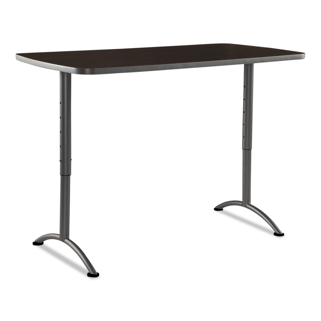 ARC Adjustable-Height Table, Rectangular, 30" x 60" x 30" to 42", Walnut/Gray - 