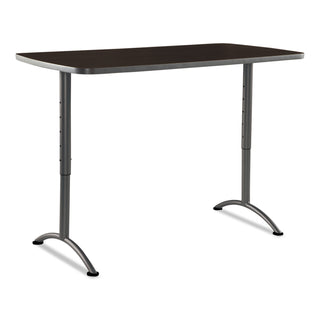 ARC Adjustable-Height Table, Rectangular, 30" x 60" x 30" to 42", Walnut/Gray - 