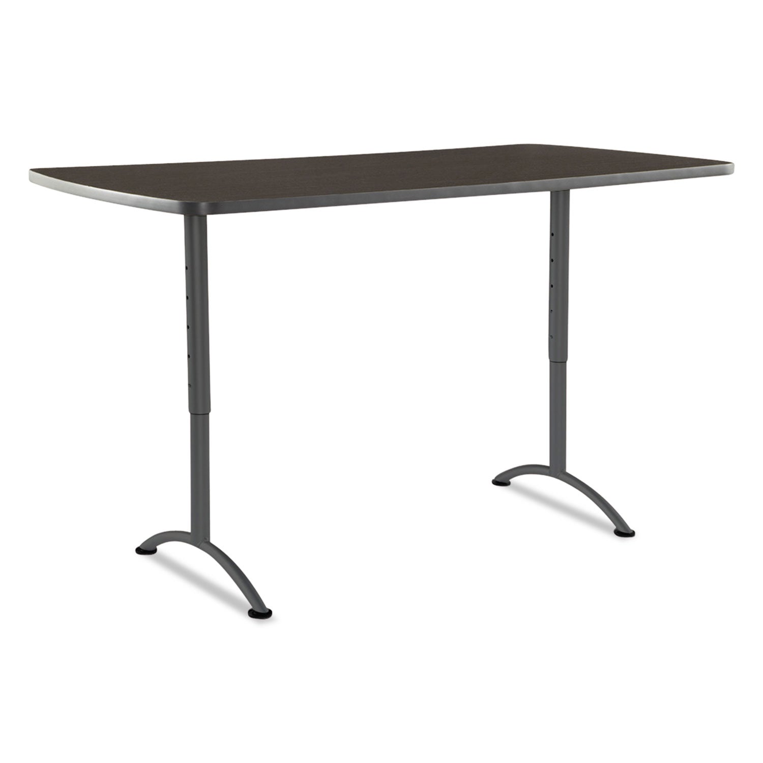 ARC Adjustable-Height Table, Rectangular, 36" x 72" x 30" to 42", Walnut Top, Gray Base - 