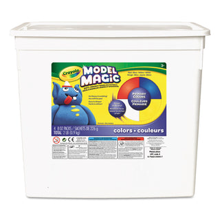 Model Magic Modeling Compound, 8 oz Packs, 4 Packs, Blue, Red, White, Yellow, 2 lbs - 
